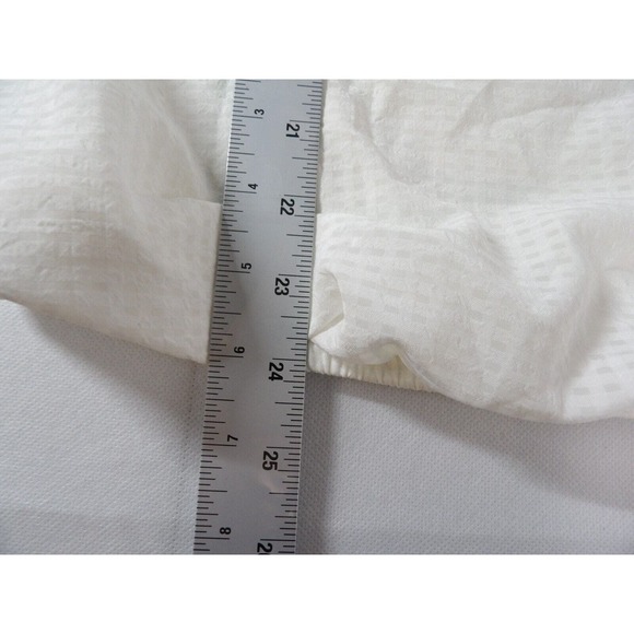 AB Studio Large Tunic Top White Boho Bell Sleeve Eyelet Lined Pleated Hippie Pea - Picture 9 of 11